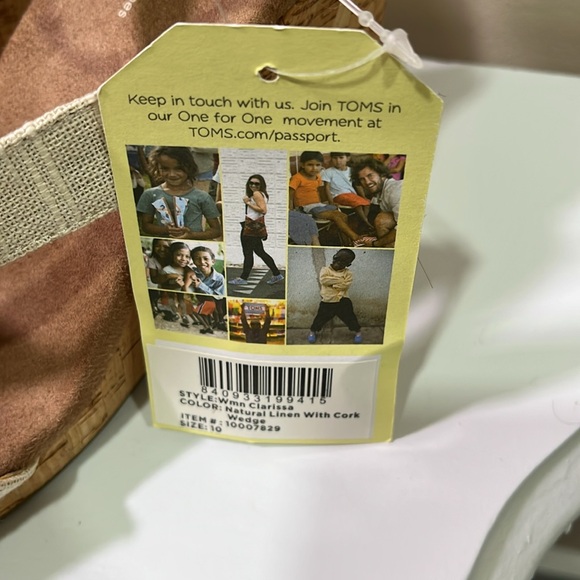 Toms Cream and Brown Wedge Shoes Comfortable Style - Picture 3 of 5